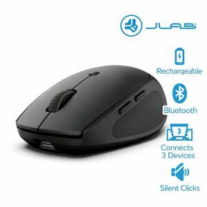 JLab GO Charge Wireless Mouse Rechargeable Bluetooth Multi-Device Slim Silent